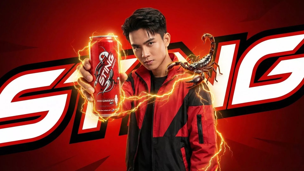 energy drink, sports drink, caffeinated beverage, performance drink, ginseng drink, brand awareness, product launch, modern typography, energetic, bold, red, black